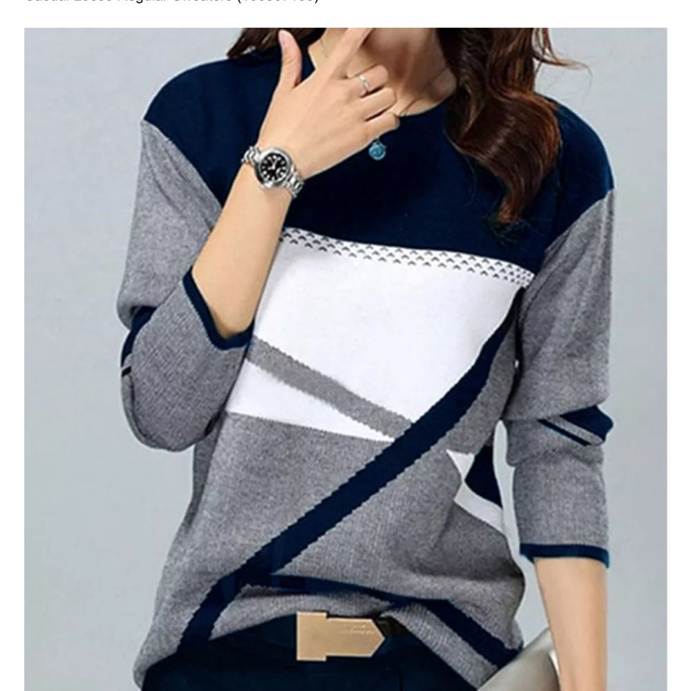 Abstract lines block sweater